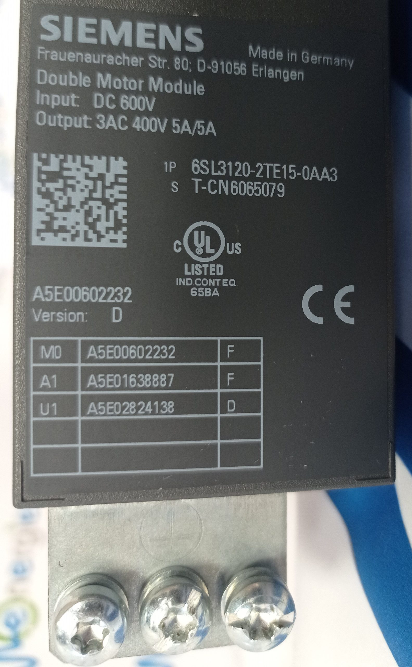 FICHE-PROD.-Variateur-Siemens-6SL3121-2TE15-0AA3