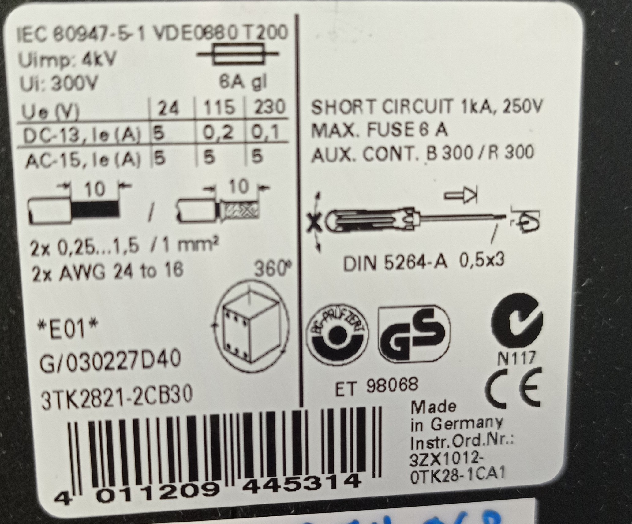 Relais-de-securite-Siemens-3TK2821-2CB30-2